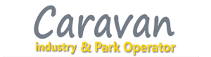 Caravan logo: gray cursive word 'Caravan' with a yellow tagline reading 'industry & Park Operator' underneath.