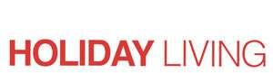 Holiday Living logo with HOLIDAY in bold red and LIVING in lighter red typography